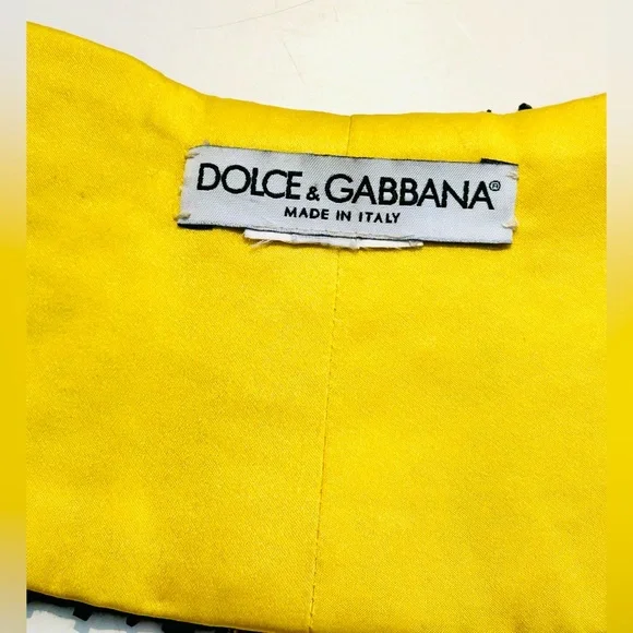 Dolce & Gabbana Black Lace on Yellow Headband - Picture 7 of 9